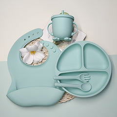 5pcs Silicone Baby Tableware Set – BPA-Free Self-Feeding Kit