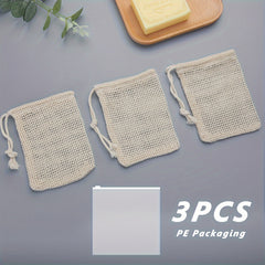 3pcs Natural Mesh Facial Cleansing Foam Net
