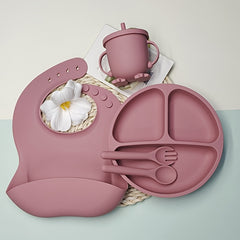 5pcs Silicone Baby Tableware Set – BPA-Free Self-Feeding Kit