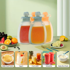 Reusable Silicone Baby Food Pouches – Freezable & Refillable