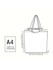 Measurement diagram of a tote bag with dimensions in centimeters and inches.
