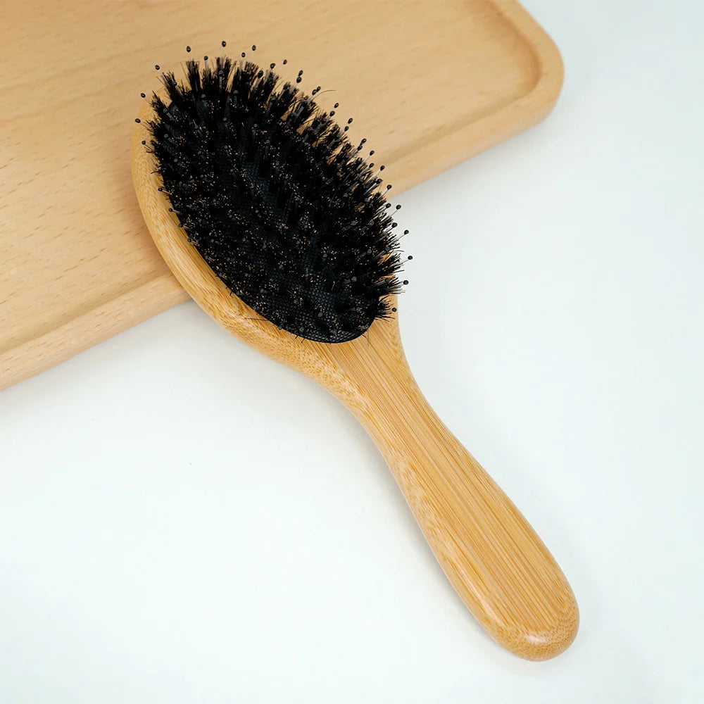 Bamboo & Boar Bristle Hair Brush – Eco-Friendly, Plastic-Free Haircare