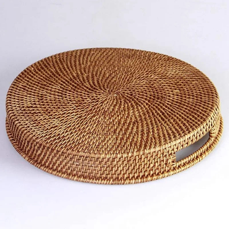 Round woven placemat Handwoven Rattan Storage Basket