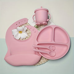 5pcs Silicone Baby Tableware Set – BPA-Free Self-Feeding Kit