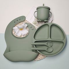 5pcs Silicone Baby Tableware Set – BPA-Free Self-Feeding Kit