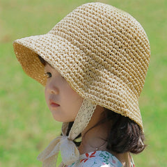 Girls' Handmade Fisherman Sun Hat – Adjustable, Breathable