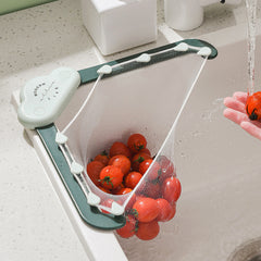 Collapsible vegetable washer with tomatoes