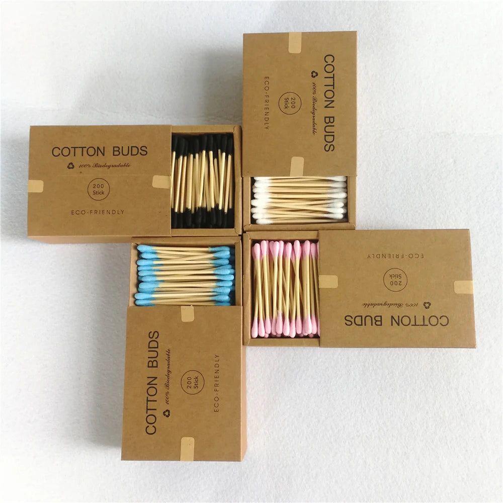 200pcs Bamboo Cotton Buds – Eco-Friendly & Biodegradable