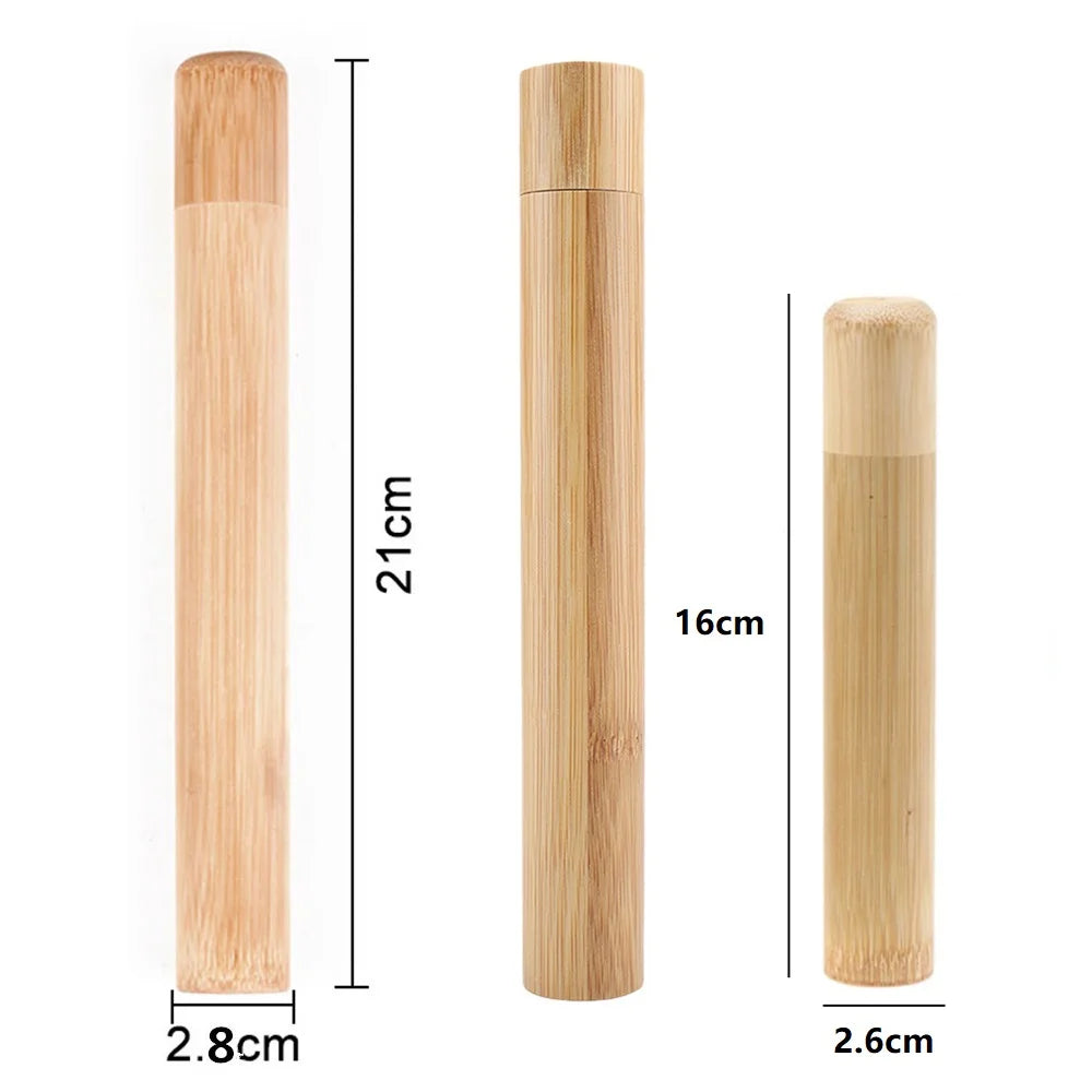 Three bamboo products with measurements indicated