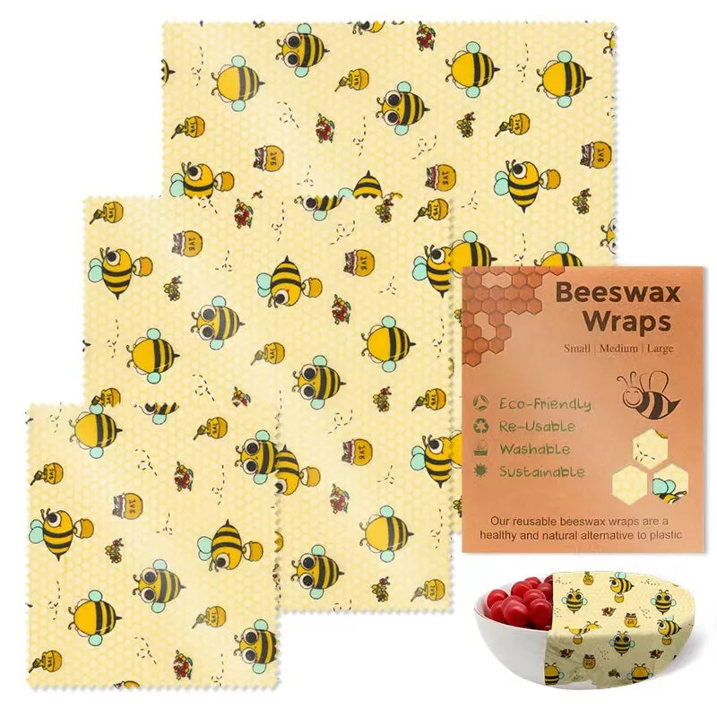 Reusable Beeswax Food Wraps (3pcs)