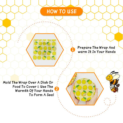 Reusable Beeswax Food Wraps (3pcs)