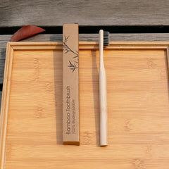 Bamboo toothbrush and packaging 