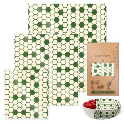 Reusable Beeswax Food Wraps (3pcs)