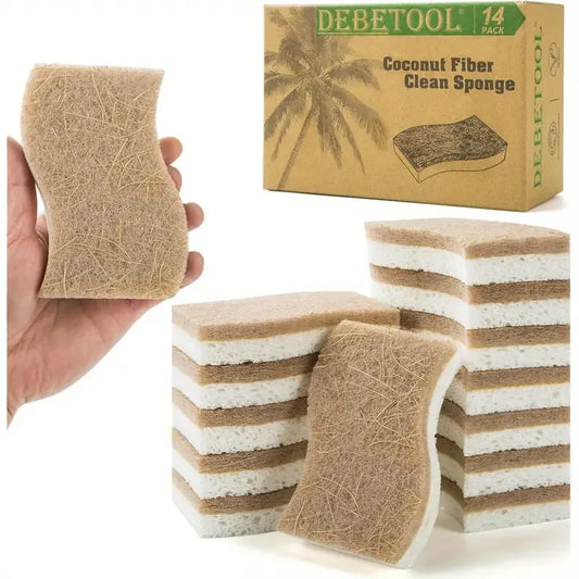 Natural Cellulose & Coconut Kitchen Sponges (6/12 Pack)