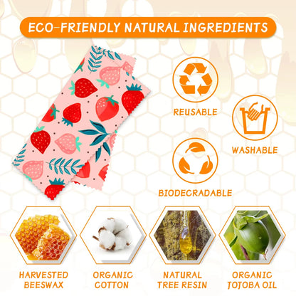 Reusable Beeswax Food Wraps (3pcs)