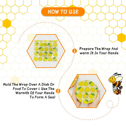 Reusable Beeswax Food Wraps (3pcs)