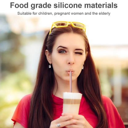 Reusable Silicone Straws with Cleaning Design (6-Pack)