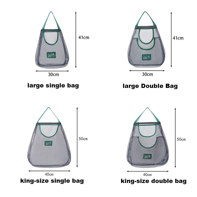 Measurement chart of different sizes of Reusable Mesh Storage Bag
