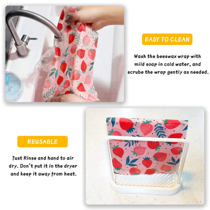 Reusable Beeswax Food Wraps (3pcs)