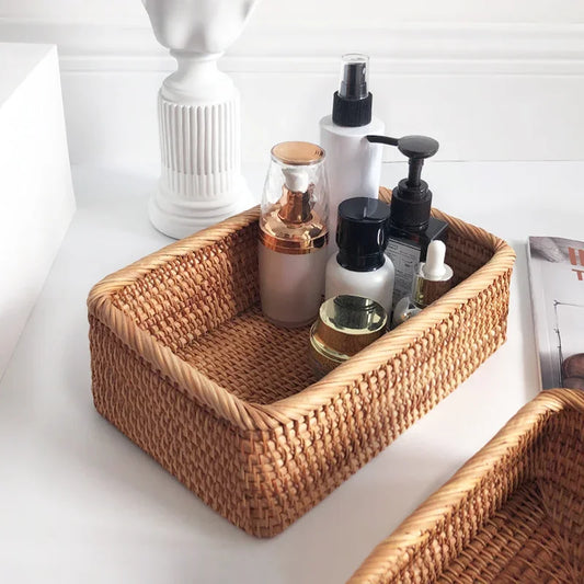 Handwoven Rattan Storage Basket