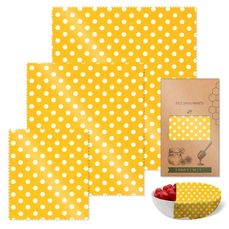 Reusable Beeswax Food Wraps (3pcs)
