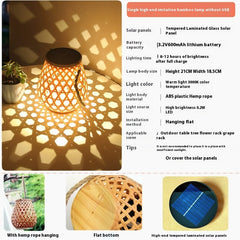 Solar lamp with bamboo design and product specifications
